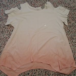 Lane Bryant Ombre Cold Shoulder Sharkbit Hem-18-20